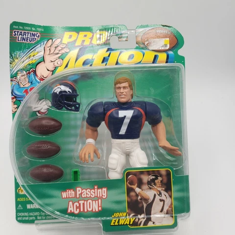 Vintage Starting Lineup Pro Action Figure Toy John Elway NFL Denver Broncos 1999 Cover