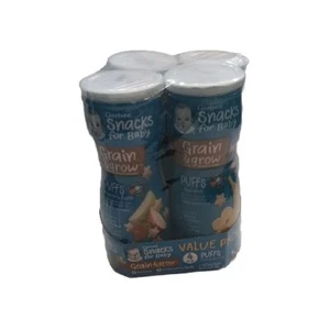 Gerber Puffs Strawberry Apple(2) Puffs Banana (2) Snack (pack of 4) Exp:05/25 - Picture 1 of 3