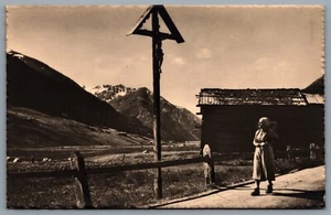 Postcard RPPC c1940s Italy View Of The Mountains Cross - Bild 1 von 2
