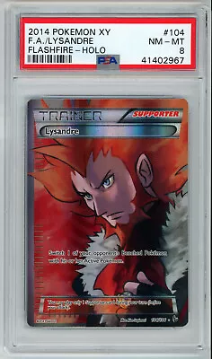 2014 POKEMON FLASHFIRE LYSANDRE #104 FULL ART HOLO TRAINER PSA 8 NM #41402967 - Image 1 of 2