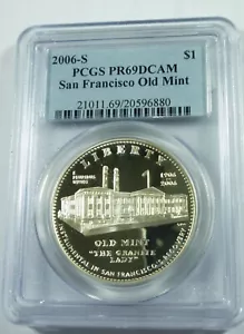 2006 S San Francisco Old Mint PCGS PR69 DCAM 90% Silver Commemorative Dollar - Picture 1 of 2