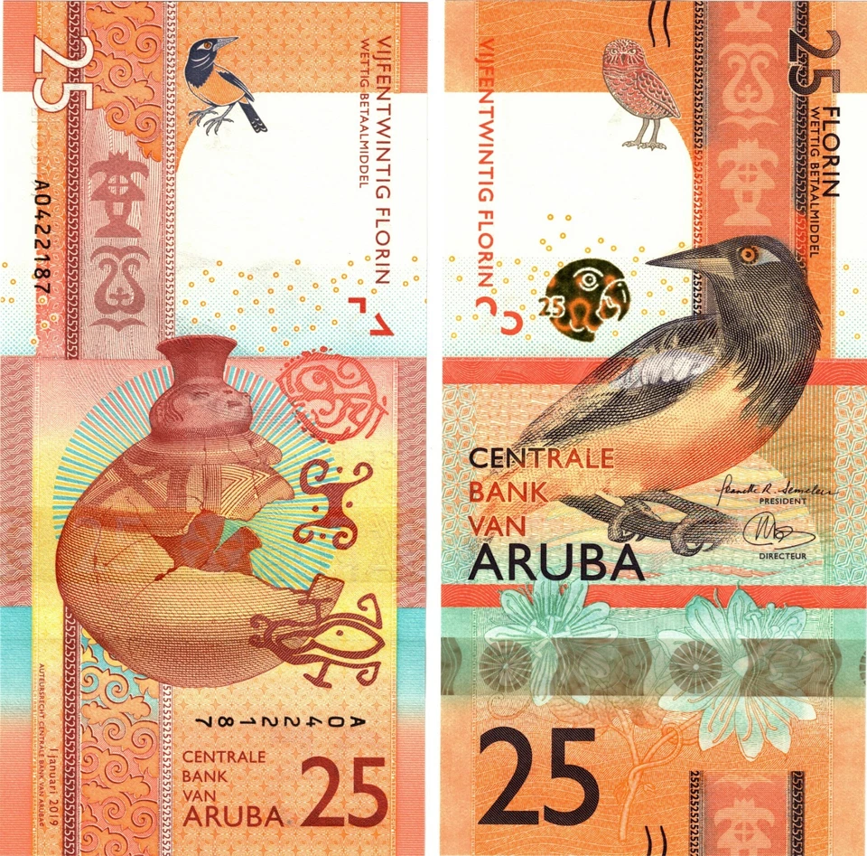 2019 Aruba 25 Florin Banknote UNC P22 - Image 1 of 1