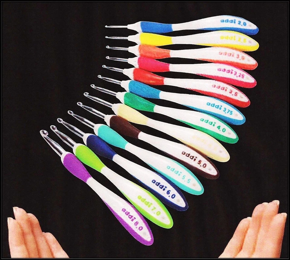 Addi Swing Häkelnadel in verschiedenen Stärken ergonomisch geformter Griff - Bild 1 von 1