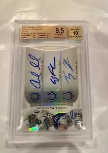 2012 Topps Platinum Rookie Autographs Triple Luck Hilton Fleener /10 Colts - Picture 1 of 2