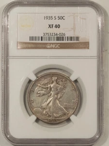 1935-S WALKING LIBERTY HALF DOLLAR - NGC XF-40, NICE AND ORIGINAL! - Picture 1 of 3