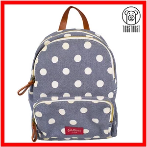 Cath Kidston Backpack Rucksack Small Pocket Red Label Button Grey Spot CM13 - Picture 1 of 17