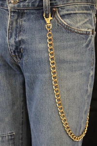 New Men Gold Wallet Chain Metal Fashion KeyChain Biker Classy Style Punk Rocker - Picture 1 of 9