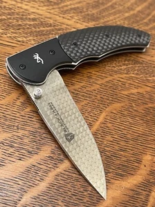 Browning Black Label 133BL Carbon Fiber Folding Pocket Knife Turning Point MINT - Picture 1 of 8