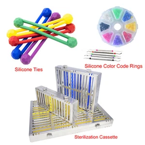 Dental Instrument Silicone Ties/Silicone Color Code Rings/Sterilization Cassette - Picture 1 of 35