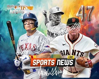 Bola de beisebol Donald Trump estampa 8x10. - Imagem 1 de 4