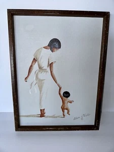 Adam Shields Gemälde Mutter & Kind (Neffe B. Firtzgerald) Indianer Kunst - Bild 1 von 11