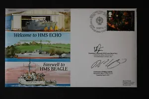 2002 Signed Cover Theobald Welcome HMS Echo Goodbye HMS Beagle Ltd Ed - Picture 1 of 2