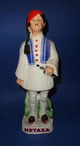 GRIECHENLAND GRIECHISCHE TSOLIEN METAXA LIKÖR SPIRITUOSEN 60er PORZELLAN HANDBEMALTE FLASCHE 13" - Bild 1 von 20