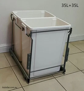 DOOR MOUNTABLE 70L KITCHEN CONCEALED BIN PULLOUT PULL OUT SLIDING LAUNDRY BIN - Picture 1 of 2
