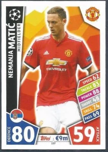 TOPPS MATCH ATTAX CHAMPIONS LEAGUE 2017-18- #157-MANCHESTER UNITED-NEMANJA MATIC - Imagen 1 de 1