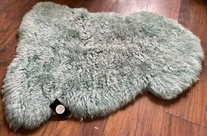 Sprinkle & Bloom Icelandic Sheep Fur Pelt Rug Mint Green NWT - Picture 1 of 4
