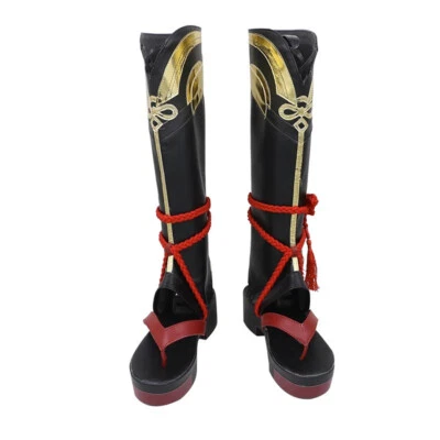 Genshin Impact Shikanoin Heizou Cosplay Shoes Anime Cos Boots Long Tube Sandals  - Image 1 of 4