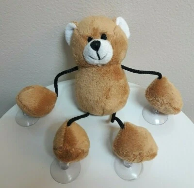 Oso de peluche marrón claro de 3,5" juguete de peluche suave ventosas de animales de peluche - Nuevo Foto 1 de 2