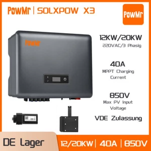 PowMr 12KW 20KW Hybrid Wechselrichter 3 Phasig Photovoltaik VDE4105 WIFI 2 MPPT - Bild 1 von 26