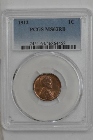 1912 Lincoln Cent 1c MS63 RB PCGS 946995-4 Cover