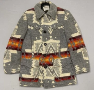 PENDLETON Chief Joseph Blanket Wool Jacket Sz Large Aztec Bomber Long Jacket - Picture 1 of 20