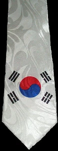 SOUTH KOREA NECKTIE NEW TIE FLAG SEOUL REPUBLIC OF KOREAN PEOPLE COUNTRY   - Picture 1 of 1