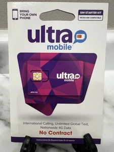 Ultra Mobile Micro/Regular SIM card for Unlocked Phones No Contract 4G Data - Picture 1 of 8