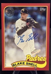 2024 Serie 2 1989 Topps Baseball RED AUTO /25-Blake Snell #89BA-BS Auto - Foto 1 di 2