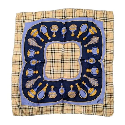 Pañuelo bufanda de seda vintage raro Burberrys Nova Check 23" Foto 1 de 4