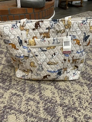 NWT VERA BRADLEY LARGE VERA TOTE A CAT'S LIFE EXACT - Image 1 of 4