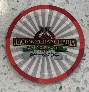 Jackson Rancheria Casino $5 Chip California CA 25 Aniversario H&C 2009 - Imagen 1 de 3
