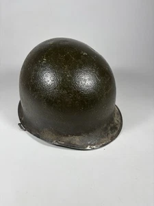 WWII M1 Front Seam Swivel Bale Helmet Shell Original Paint Cork Finish US Army - Picture 1 of 5