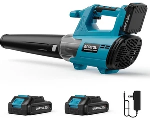 Soplador de hojas 600CFM/190 MPH, 6 velocidades, 2 baterías 2,0 Ah compatible con Makita - Imagen 1 de 8