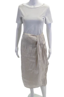 Falda Endless Rose para mujer con cremallera trasera hasta la rodilla elegante línea A blanca talla pequeña Foto 1 de 4