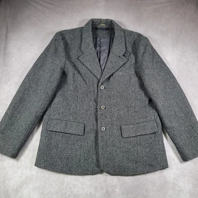 L.L.Bean Blazer Mens 42 Regular Gray Herringbone Shetland Wool Primaloft Tweed - Image 1 of 4