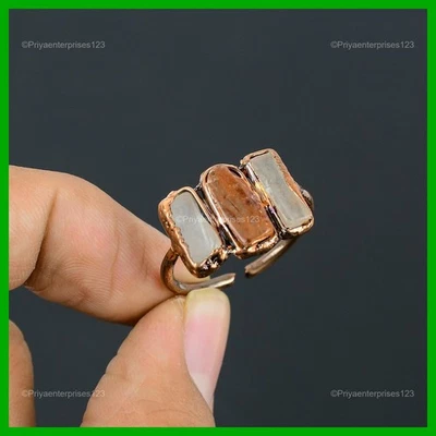 Anillo de cobre cornalina piedra áspera promesa electroformada chakra sacro joyería Foto 1 de 4