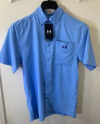 Under Armour Drift Tide 2.0 Fitted Performance Men's Shirt, Carolina Blue, S NEW - Image 1 of 4