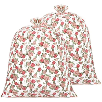 2 Pcs 80 x 60 Inch Jumbo Bike Gift Bags Extra Large Pink Floral Gift Bags Lar... - Image 1 of 4