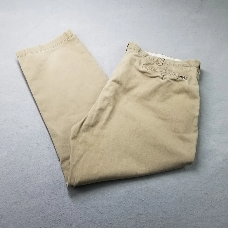 Polo Ralph Lauren Pants Size 44X30 Brown Beige Cotton Flat Front Chino - Image 1 of 4