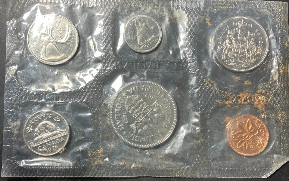 Old Canada Coin Set - 1971 - UNCIRCULATED MINT PACKAGE - Excellent - Lot #N24 - Image 1 of 1