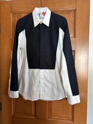 Givenchy черный и кремовый рубашка размер 15 1/2 39 - Изображение 1 из 4