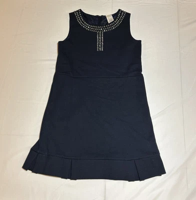 Crewcuts Girls Size 12 Navy Blue Ponte Cotton Blend Lined Sleeveless Dress - Image 1 of 4