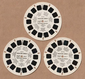 Set of three vintage View-Master reels Prehistoric Animals - Picture 1 of 1
