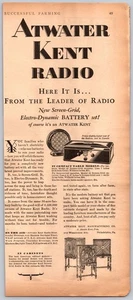 1927/29/24 PRINT AD ATWATER KENT RADIO ELECTRO DYNAMIC BATTERY - Picture 1 of 1