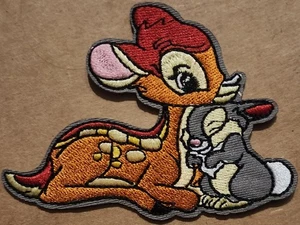 Bambi und Klopfer von Disney Bambi bestickt Bügelbild Patch - Bild 1 von 1