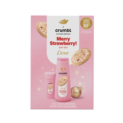 Dove Crumbl Limited Edition Body Care Gift Set Strawberry Crumb Cake, 2 Count - Image 1 of 4