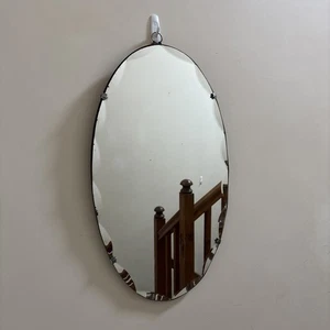 Specchio vintage ovale senza cornice con catena - specchio da parete bordo smussato - Foto 1 di 21