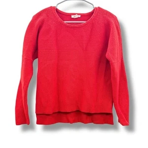 Helmut Lang Chunky Knit Sweater Women's Size XS Red High Low Hem Pullover - Picture 1 of 7