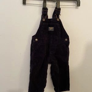 OshKosh B Gosh Overalls Blue Corduroy 100% Cotton Vestbak Bibs EUC 9M - Picture 1 of 11
