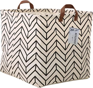 Square Storage Basket Fabric Organizer Bin for Toys,Books,Clothes,Gifts,Pets-Per - Picture 1 of 8